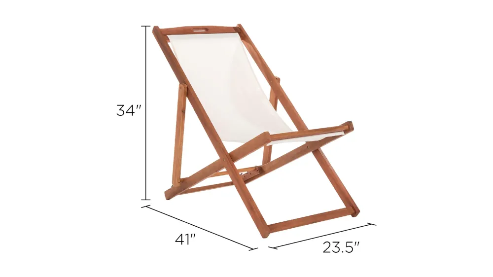 Loren Outdoor Sling Chair - Set of 2 Dimensions
