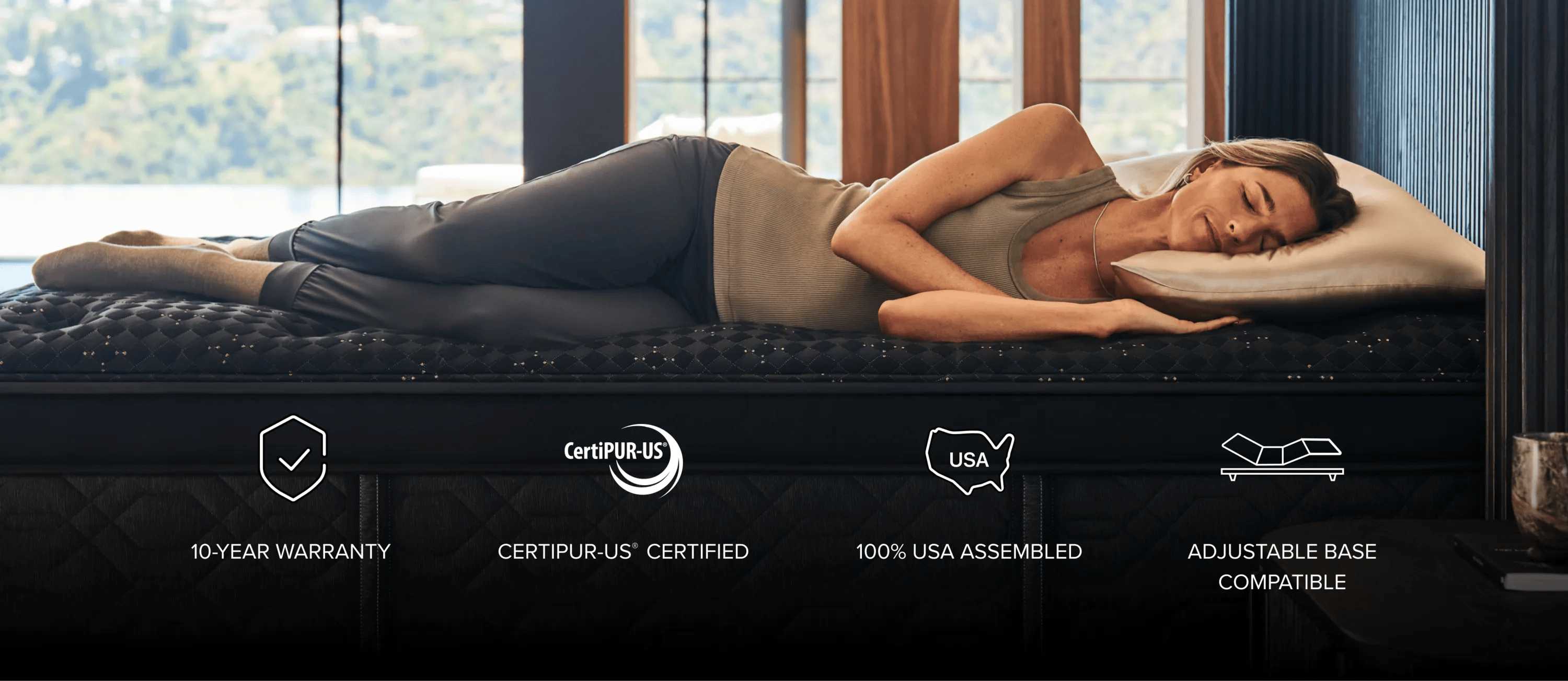 Beautyrest Differences: 10-Year Warranty, Certipur-US Certified, 100% USA Assembled, Adjustable Base Compatible