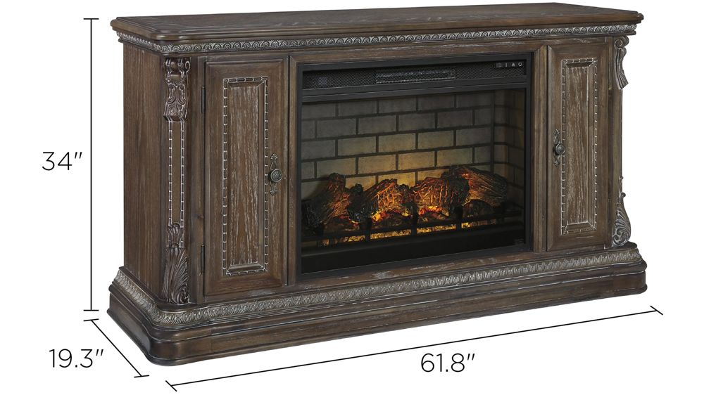 Handel 62" TV Console w/ Firebox Dimensions
