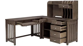 Linbrooke 4-pc. Desk W/ Hutch Brown/Gray Product\_Image\_Carousel
