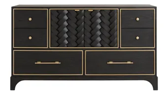 slim fit dress slacks Kendall 5-Drawer Chest Black and Gold main image 0
