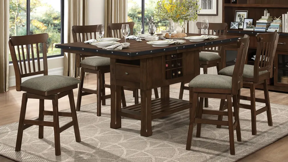 Blofeld 7-pc. Counter Height Dining Set W/ Swivel Stools