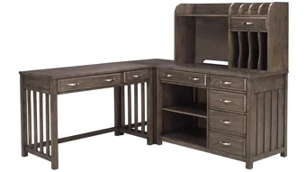 Linbrooke 4-pc. Desk W/ Hutch Brown/Gray Product\_Image\_Carousel