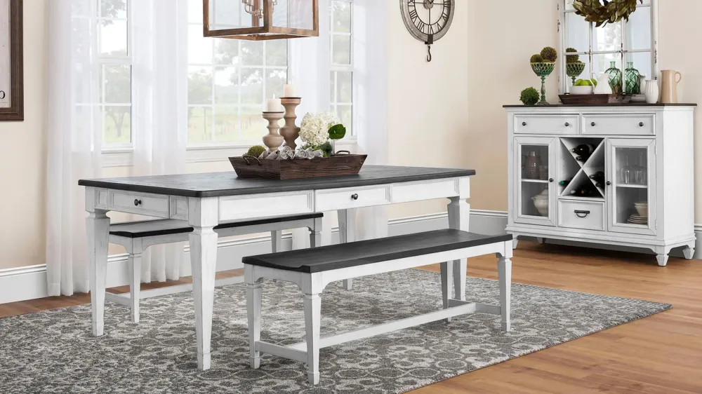 Shelby 3-pc. Dining Set w/Benches