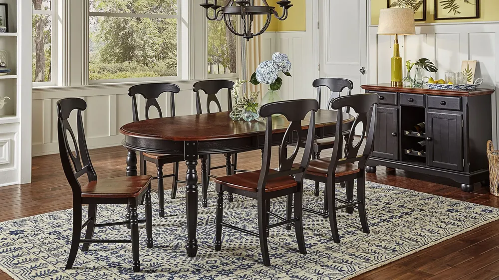 British Isles 7-pc. Oval Napoleon Dining Set with Leaves