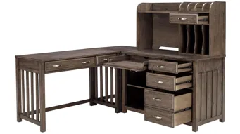 Linbrooke 4-pc. Desk W/ Hutch Brown/Gray Product\_Image\_Carousel