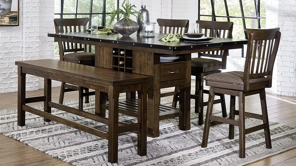 Blofeld 6-pc. Counter Height Dining Set W/ Swivel Stools