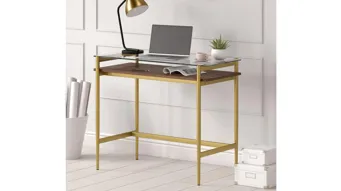 Davisan 36" Writing Desk Brass/Walnut Product\_Image\_Carousel