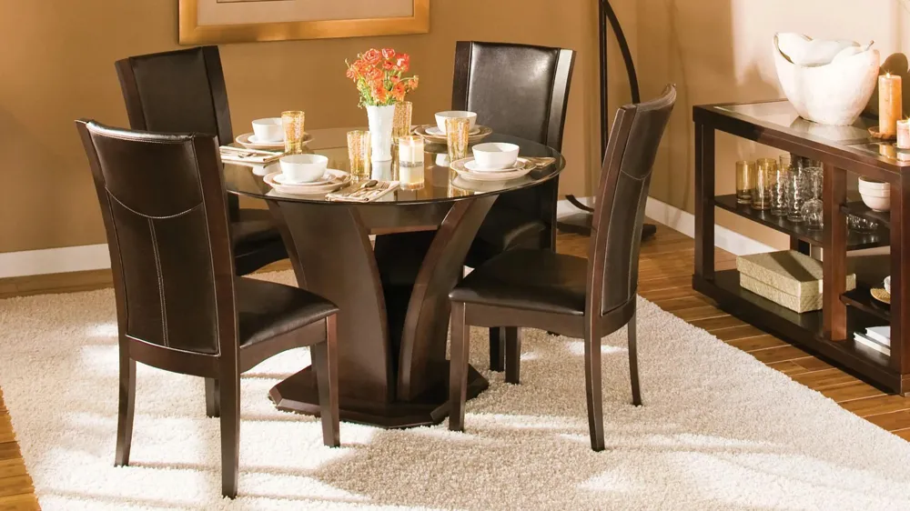 Venice 5-pc 48″ Glass Dining Set