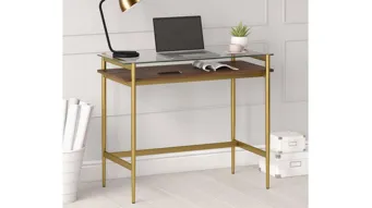 Davisan 36" Writing Desk Brass/Walnut Product\_Image\_Carousel