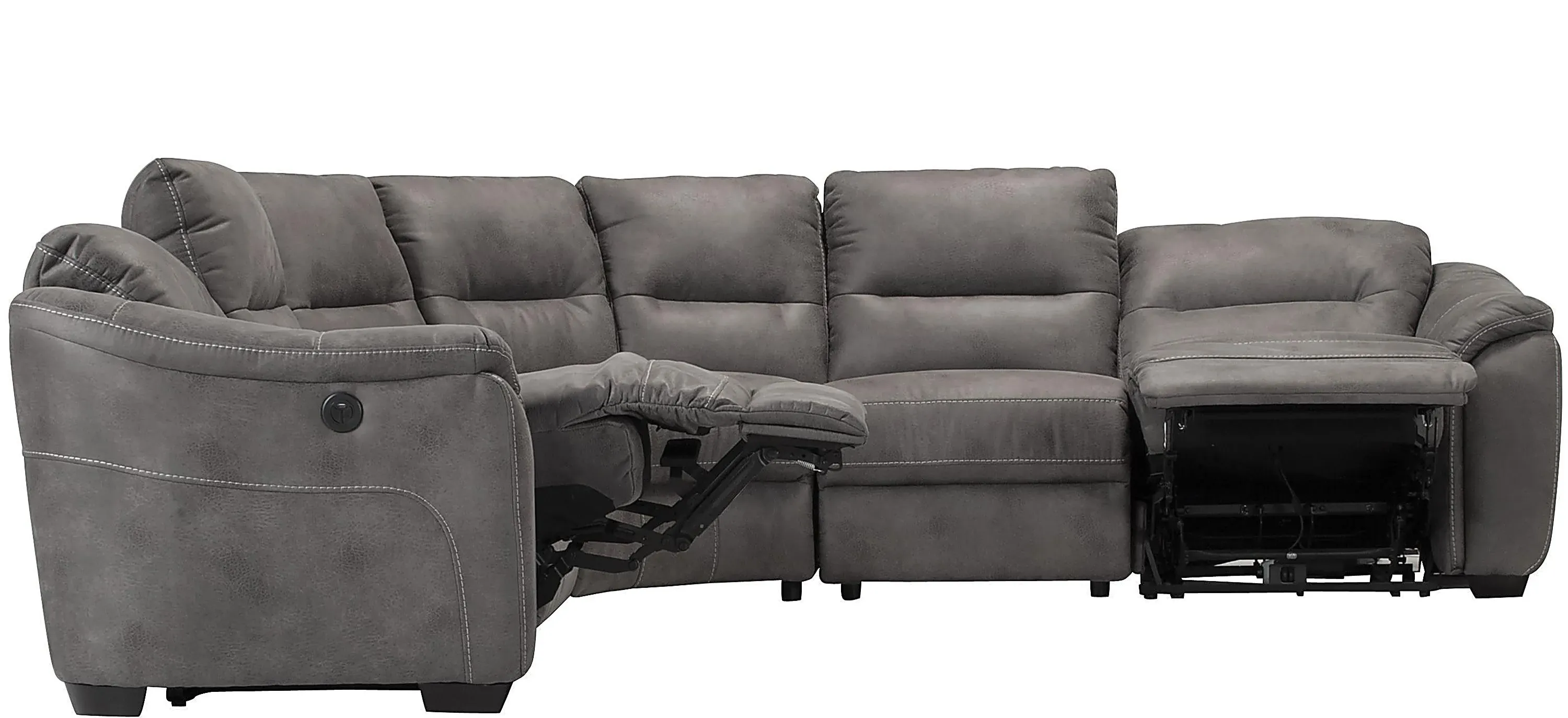 Rockland Microfiber 5-pc. Power Sectional