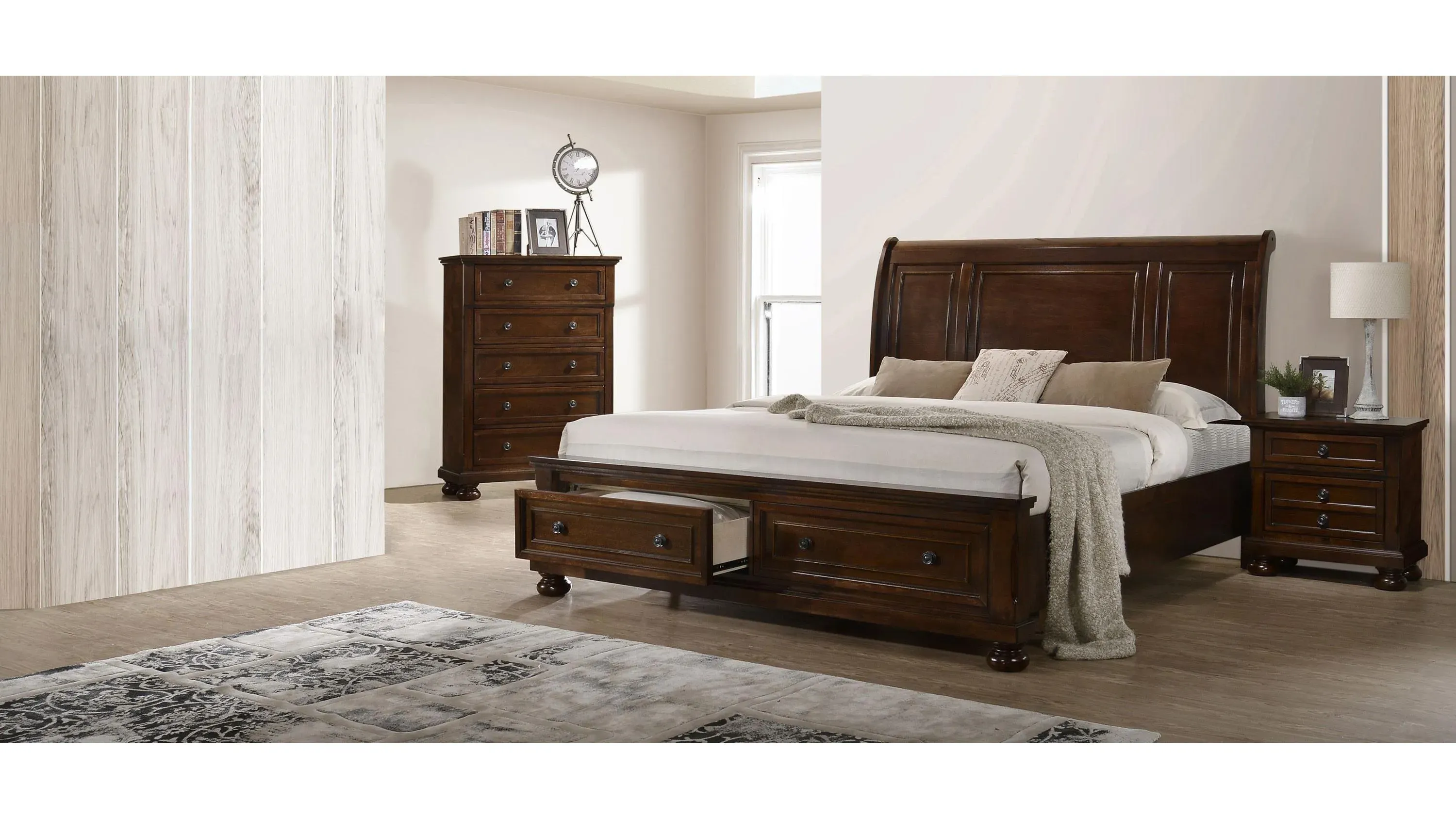 Meade 3-pc. Sleigh Storage Bedroom Set | Raymour & Flanigan