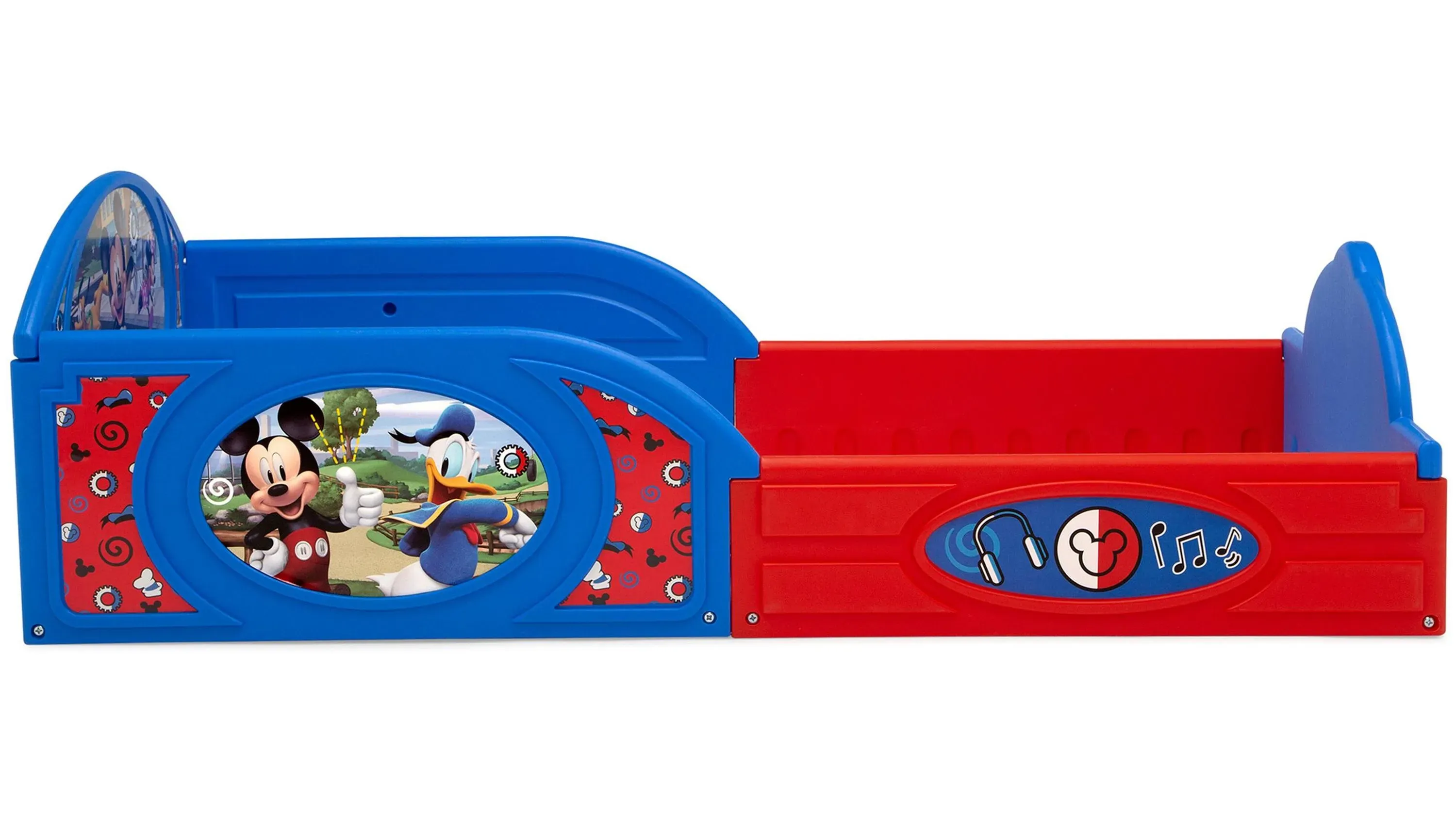 Disney Mickey Mouse Sleep and Play Toddler Bed with Attached 