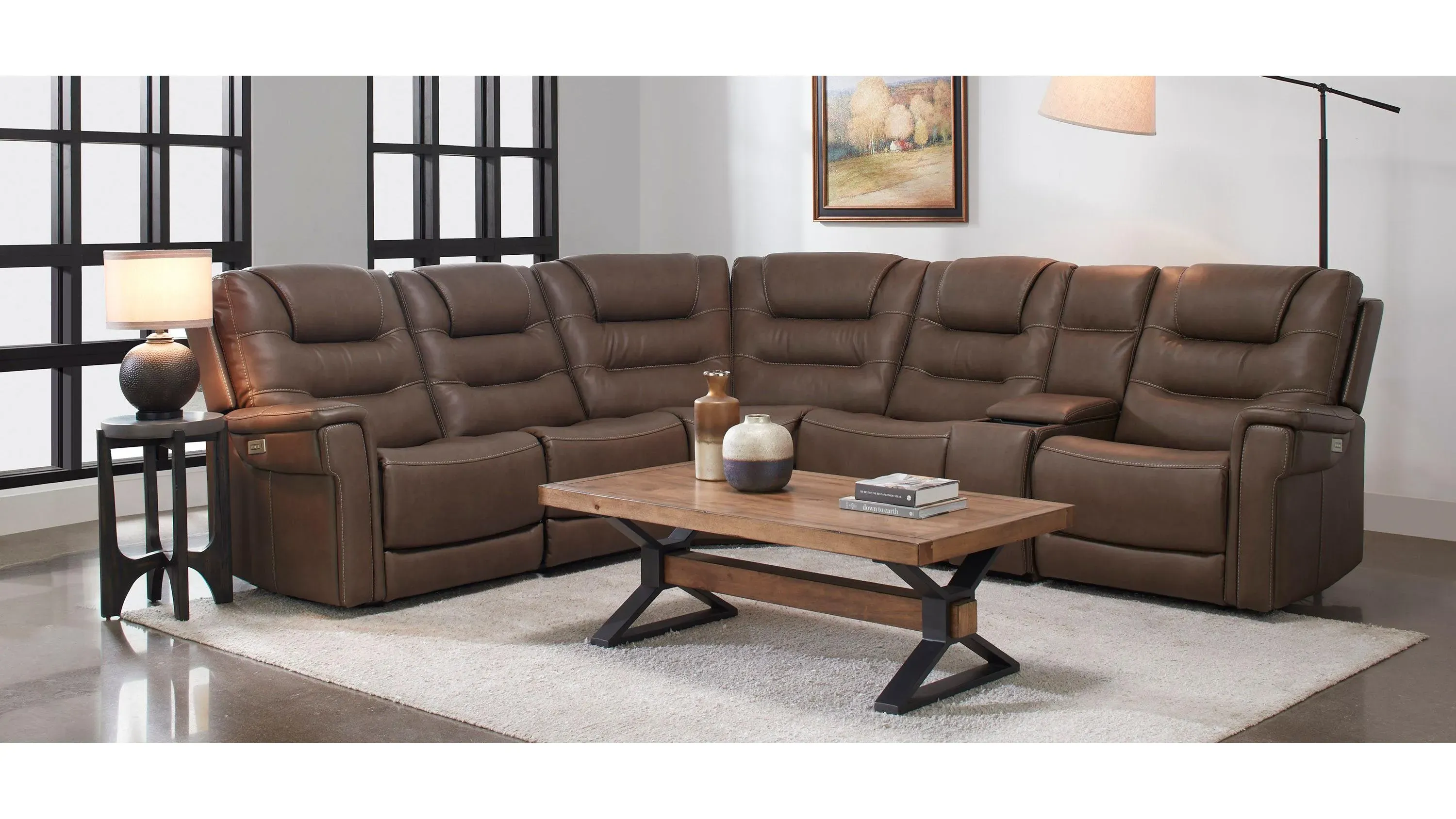 Danbury 6-pc. Power Sectional w/ Power Headrest and Lumbar Support