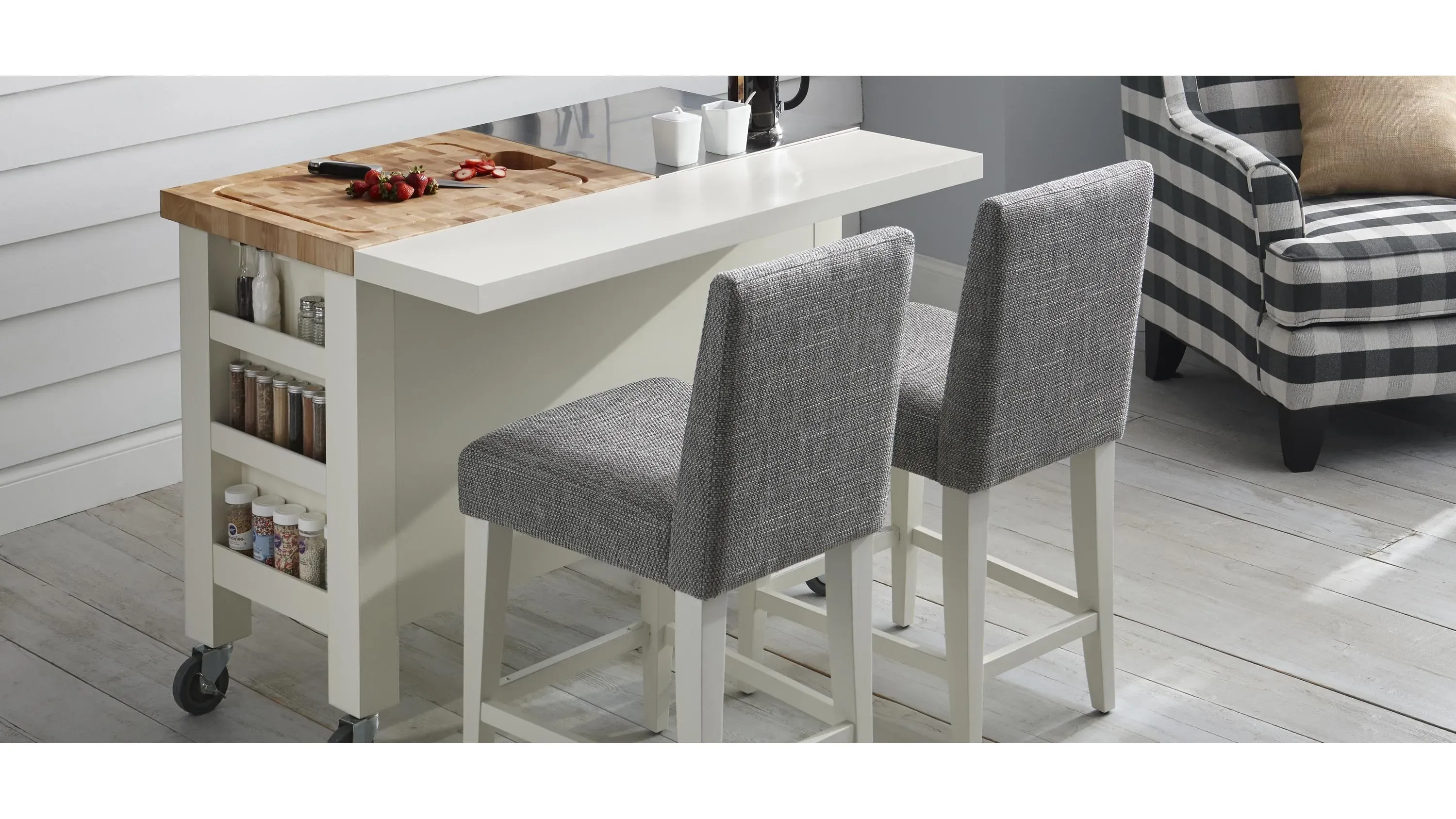 Gourmet Kitchen Island w/ Leaf | Raymour & Flanigan