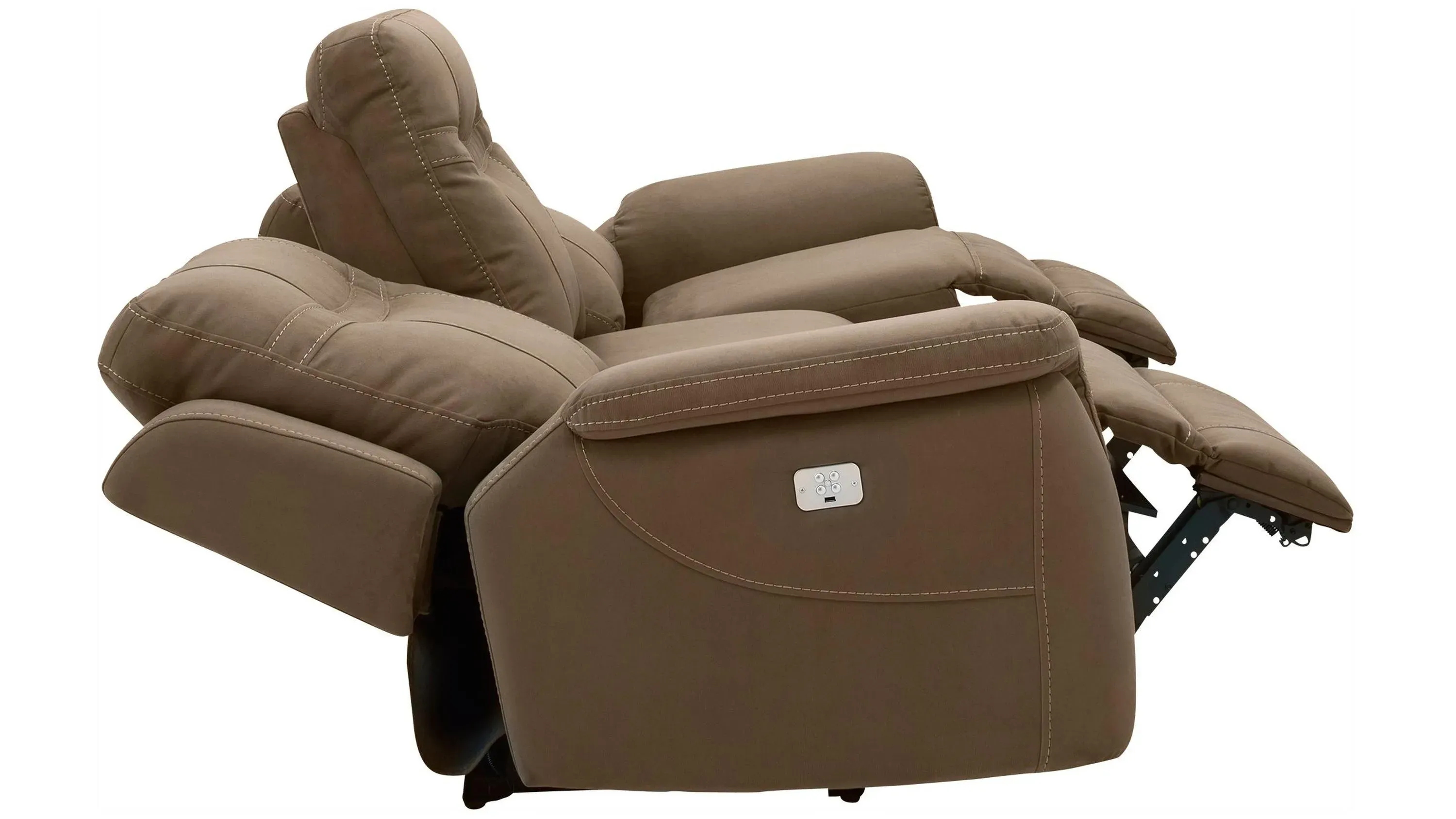Stanfield Microfiber Power-Reclining Sofa w/ Power Headrest