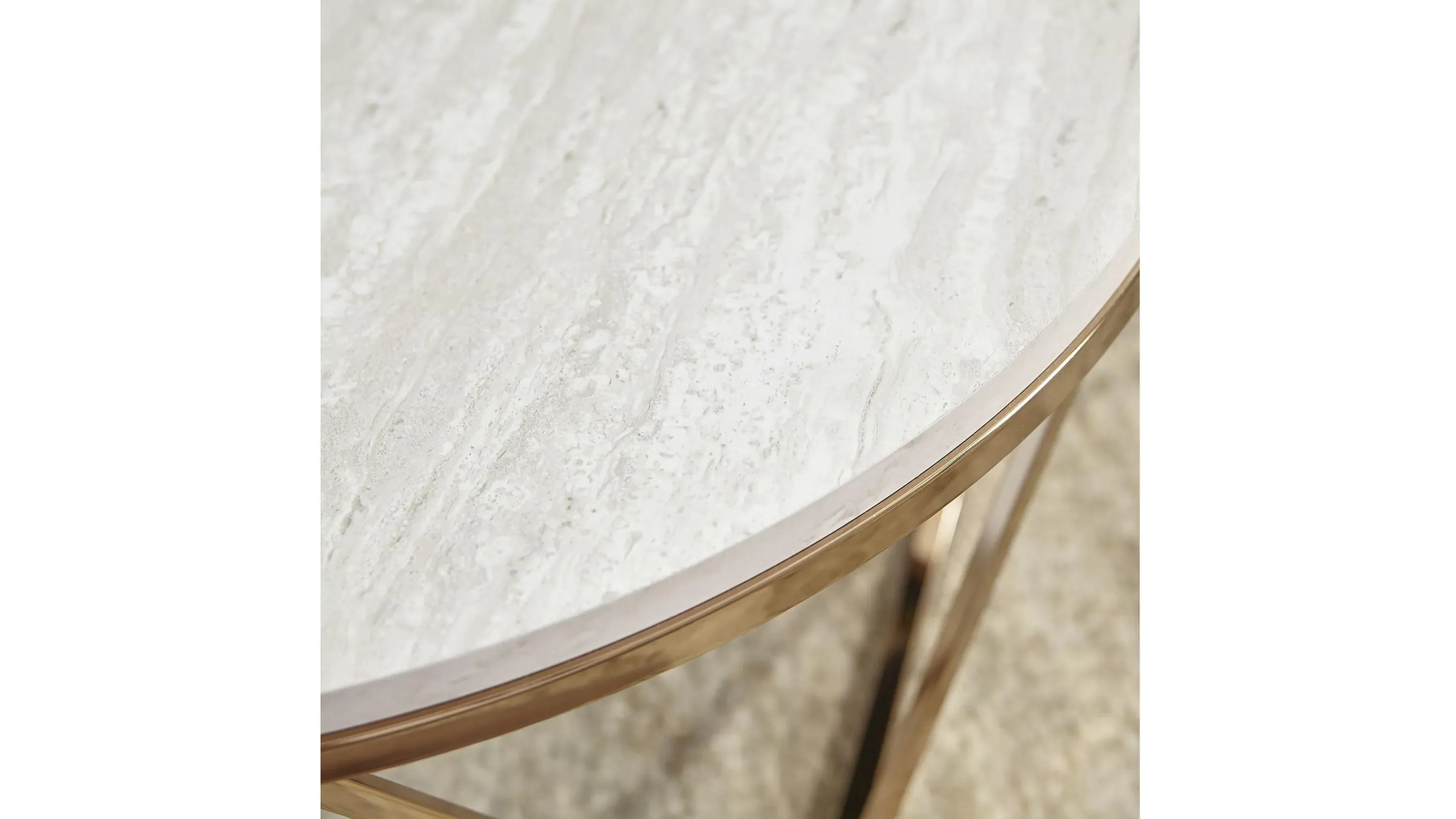 Bideford Round Faux Marble Cocktail Table