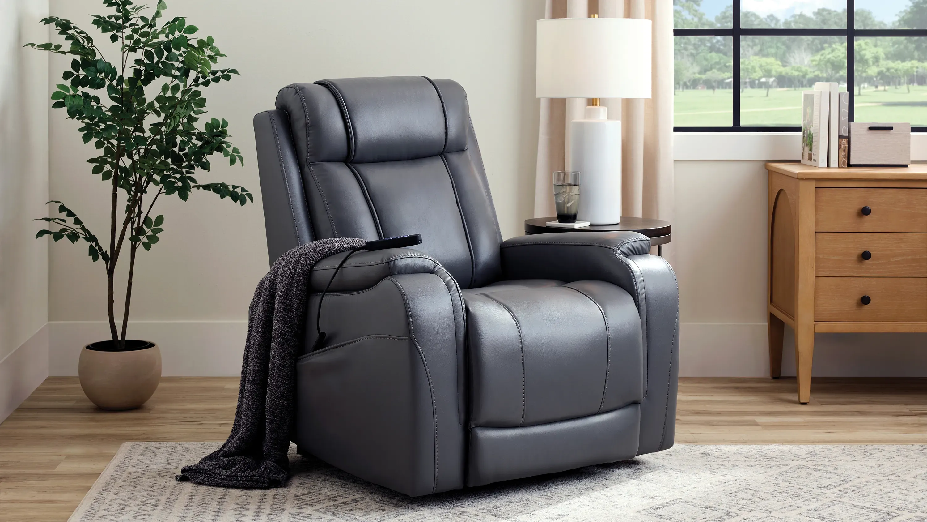 Leland Power Lift Recliner | Raymour & Flanigan