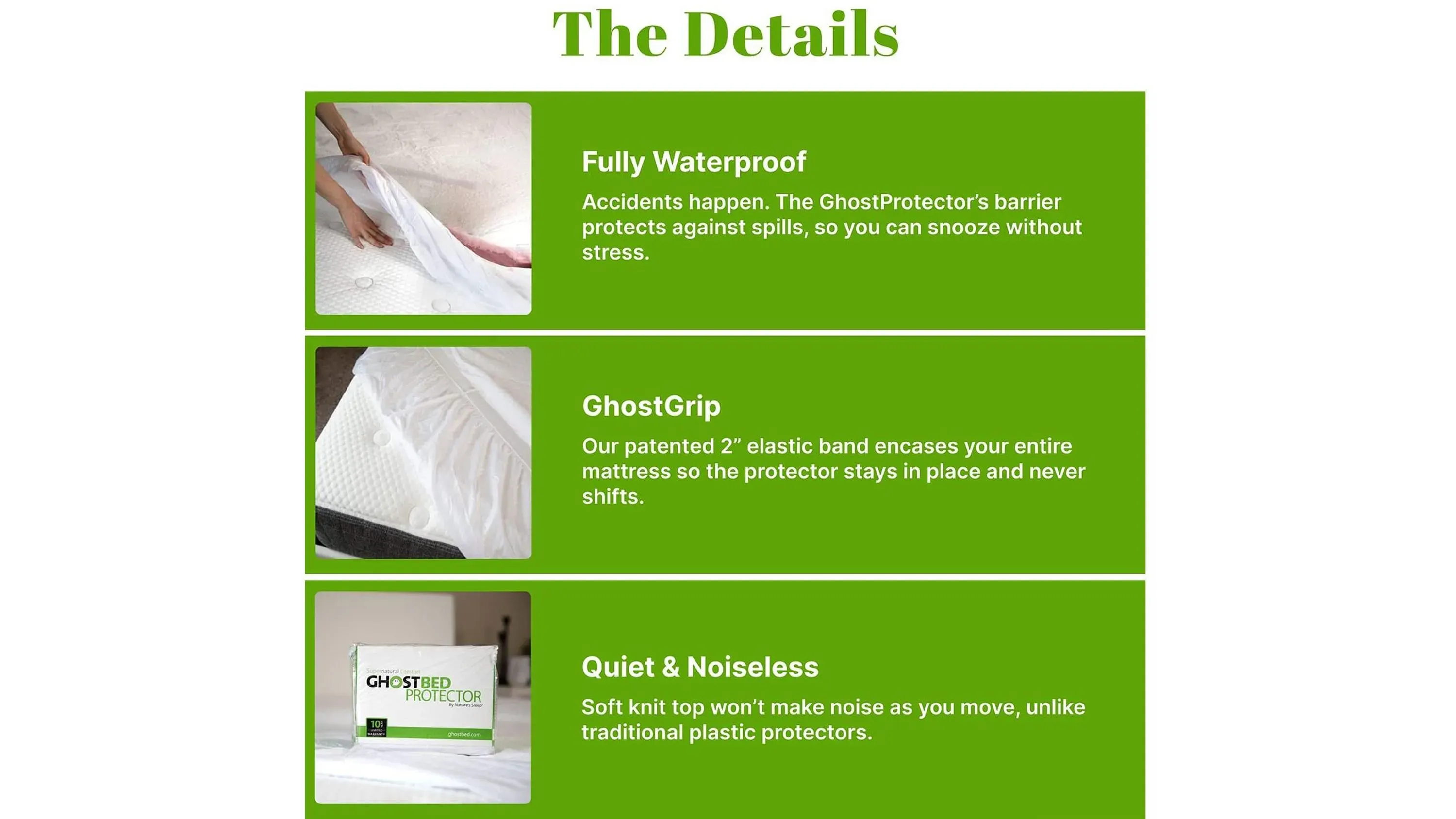 GhostProtector Cool & Crunch-Free Mattress Protector Full Product_Image_Carousel