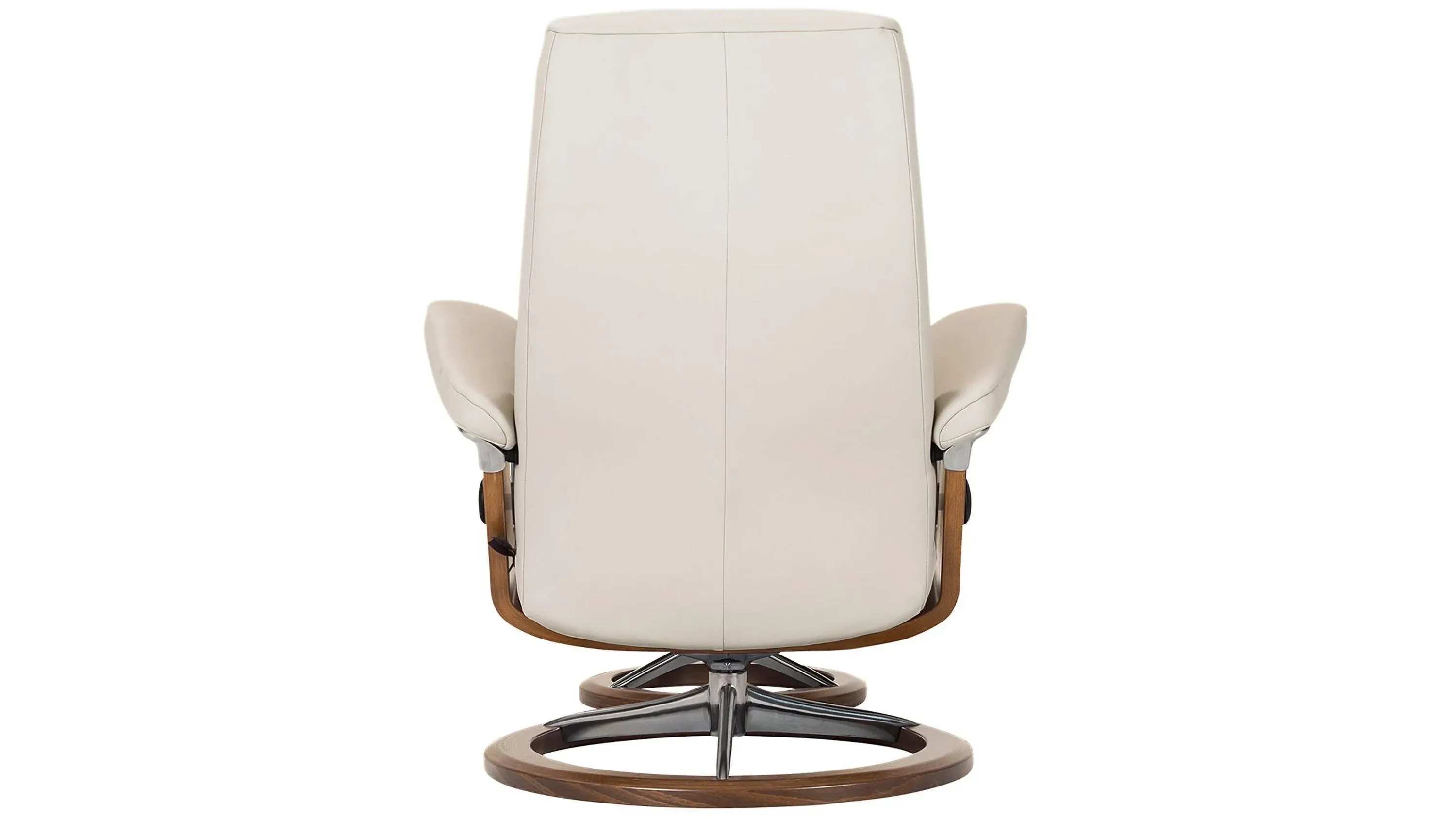 Stressless Opal Medium Leather Reclining Chair and Ottoman