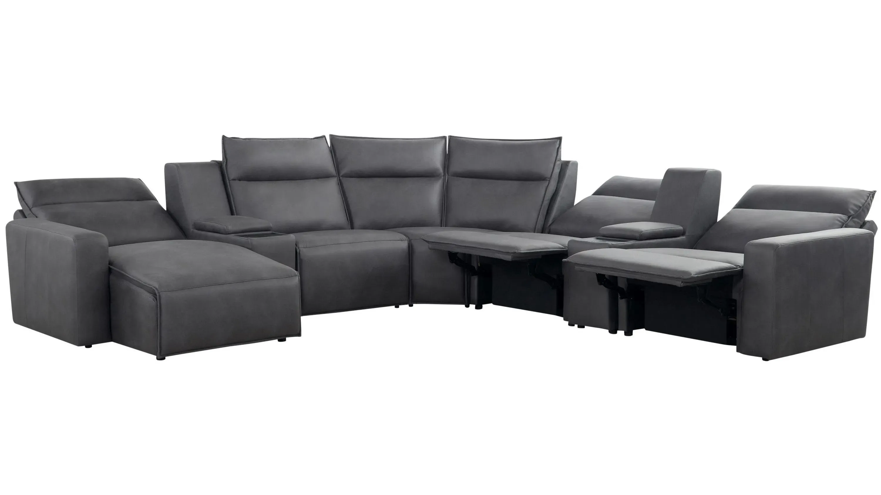 ファンデーション HermosoLago ModularTwo 7-pc. Power Sectional w/ Power Headrest | Raymour