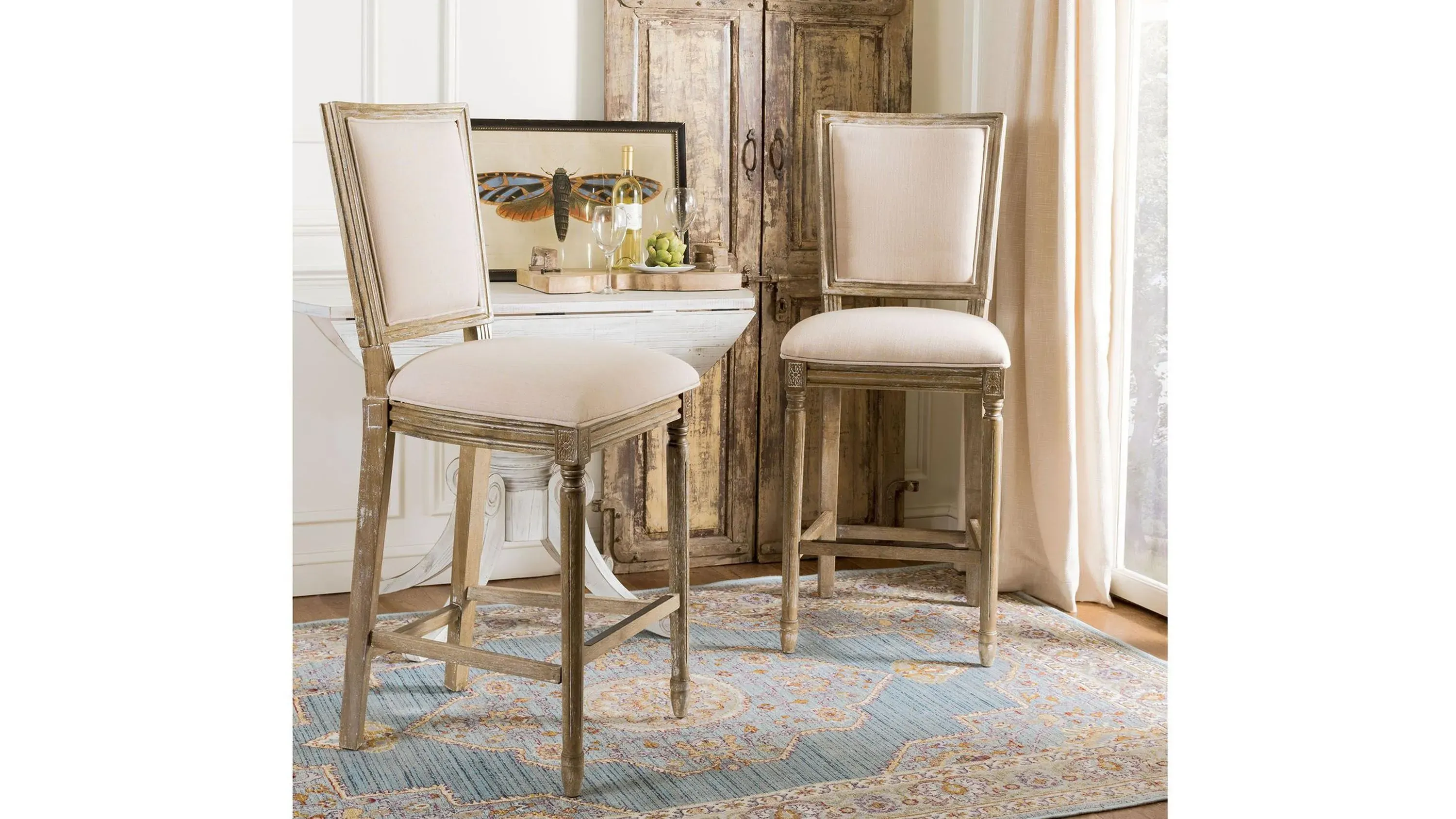 Buchanan Rectangular Bar Stool - Set of 2 Beige Product_Image_Carousel