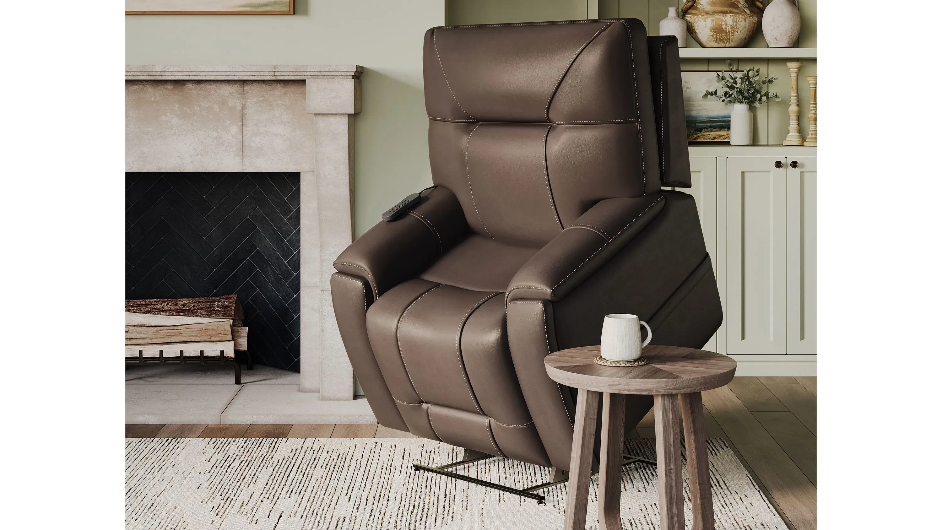 Fenton Power Lift Recliner with Power Headrest,  Lumbar and Heat