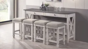 Waverly Counter Height Drop Leaf Table with 4 stools  Product_Image_Carousel