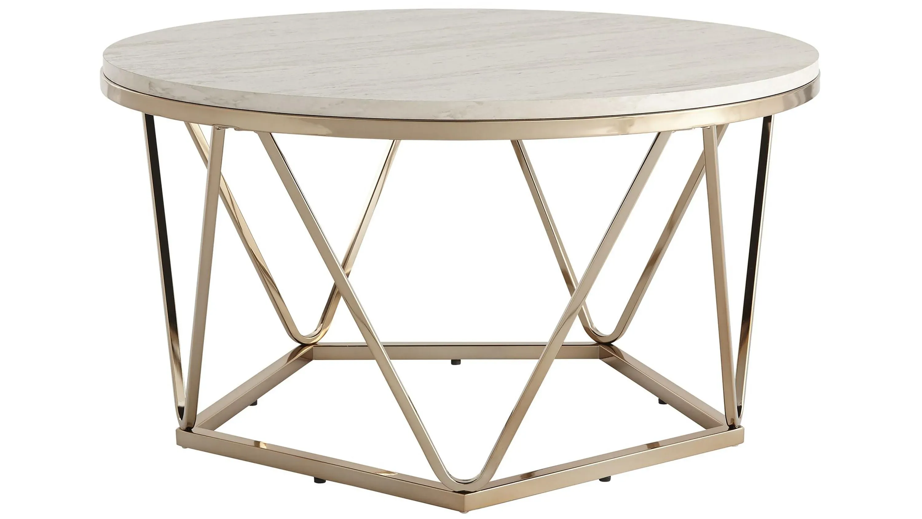 Bideford Round Faux Marble Cocktail Table