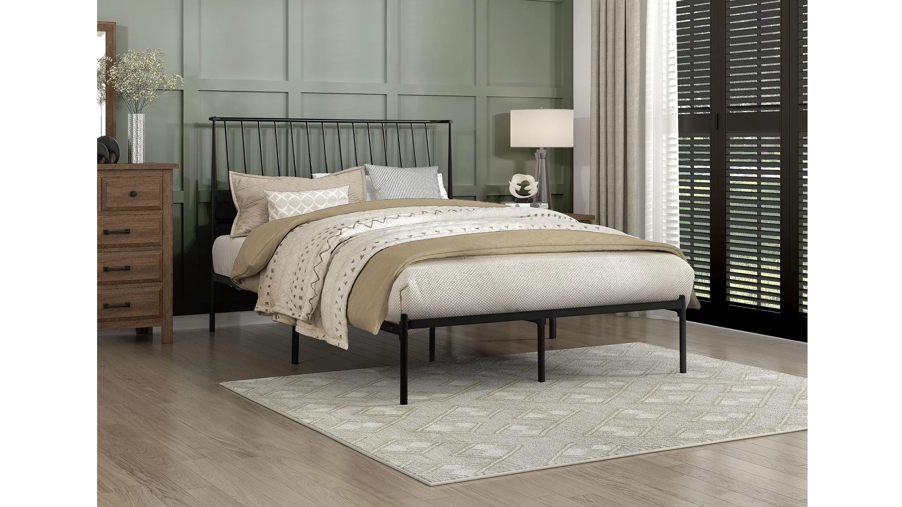 Fawn Twin Metal Platform Bed