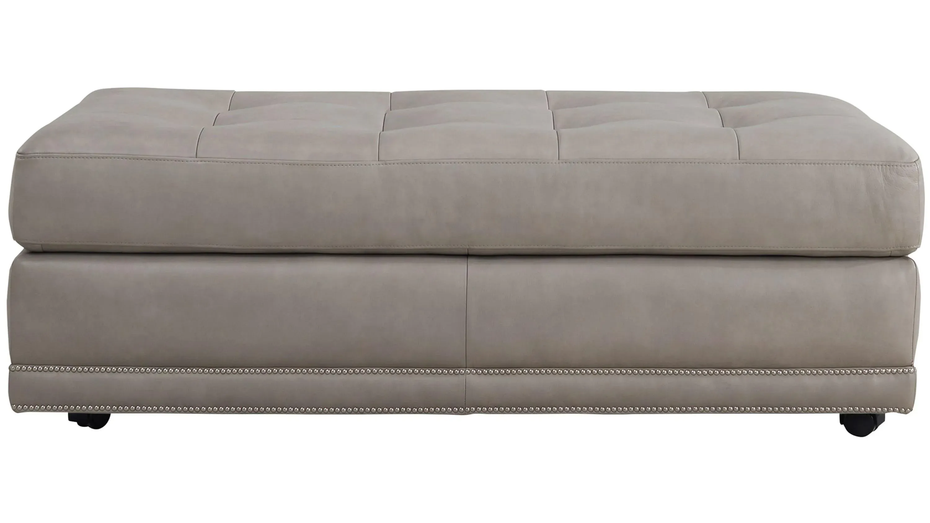 Sebastian Leather Cocktail Ottoman w Casters