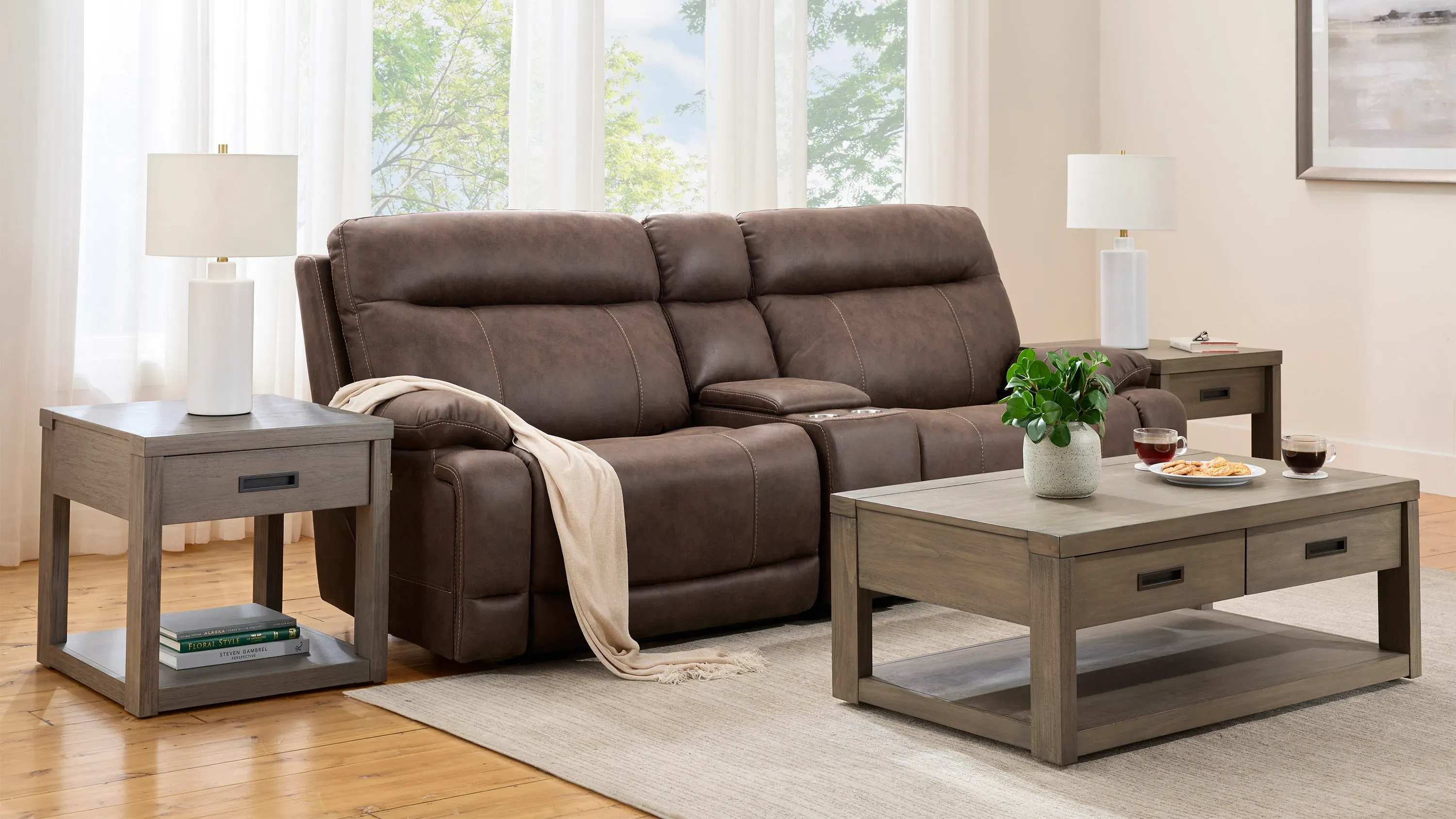 Gates 3-pc. Dual Power Console Loveseat | Raymour & Flanigan