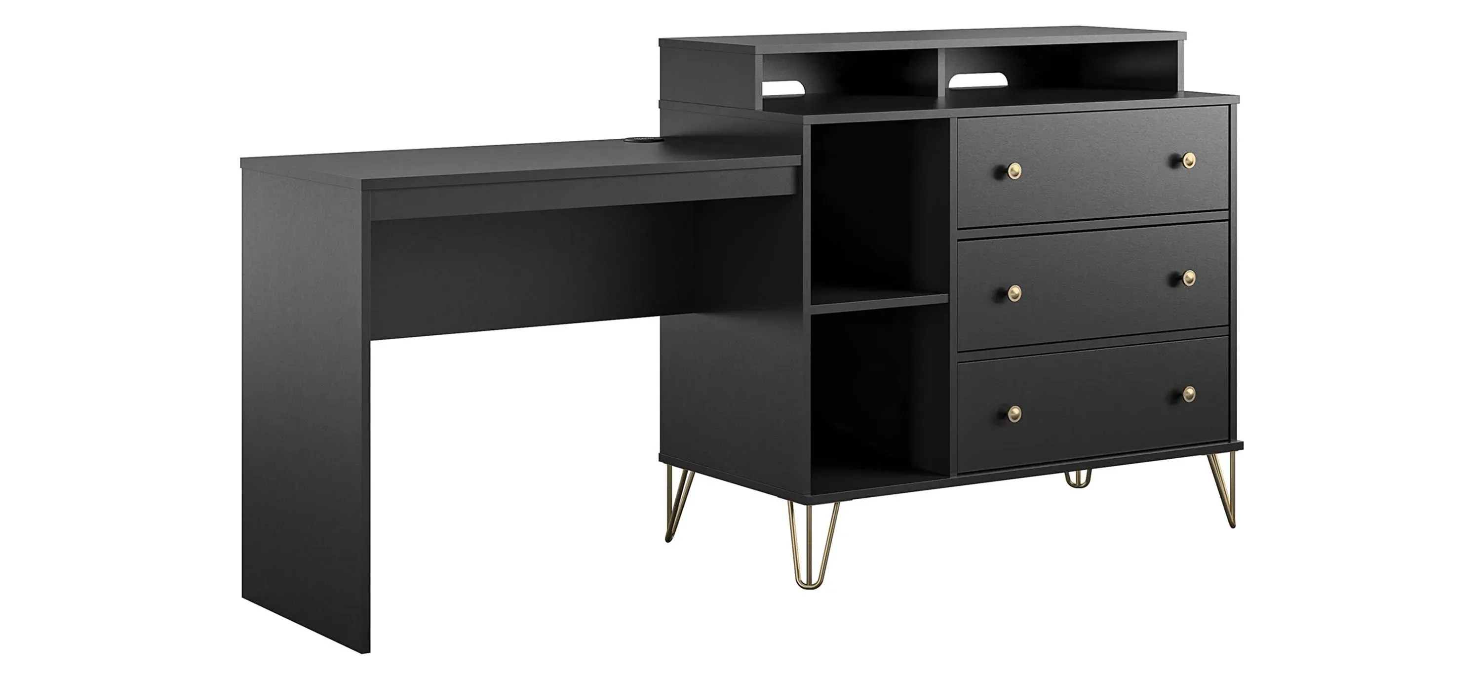 Novogratz Owen 3 in 1 Media Dresser and Desk Combo Raymour Flanigan