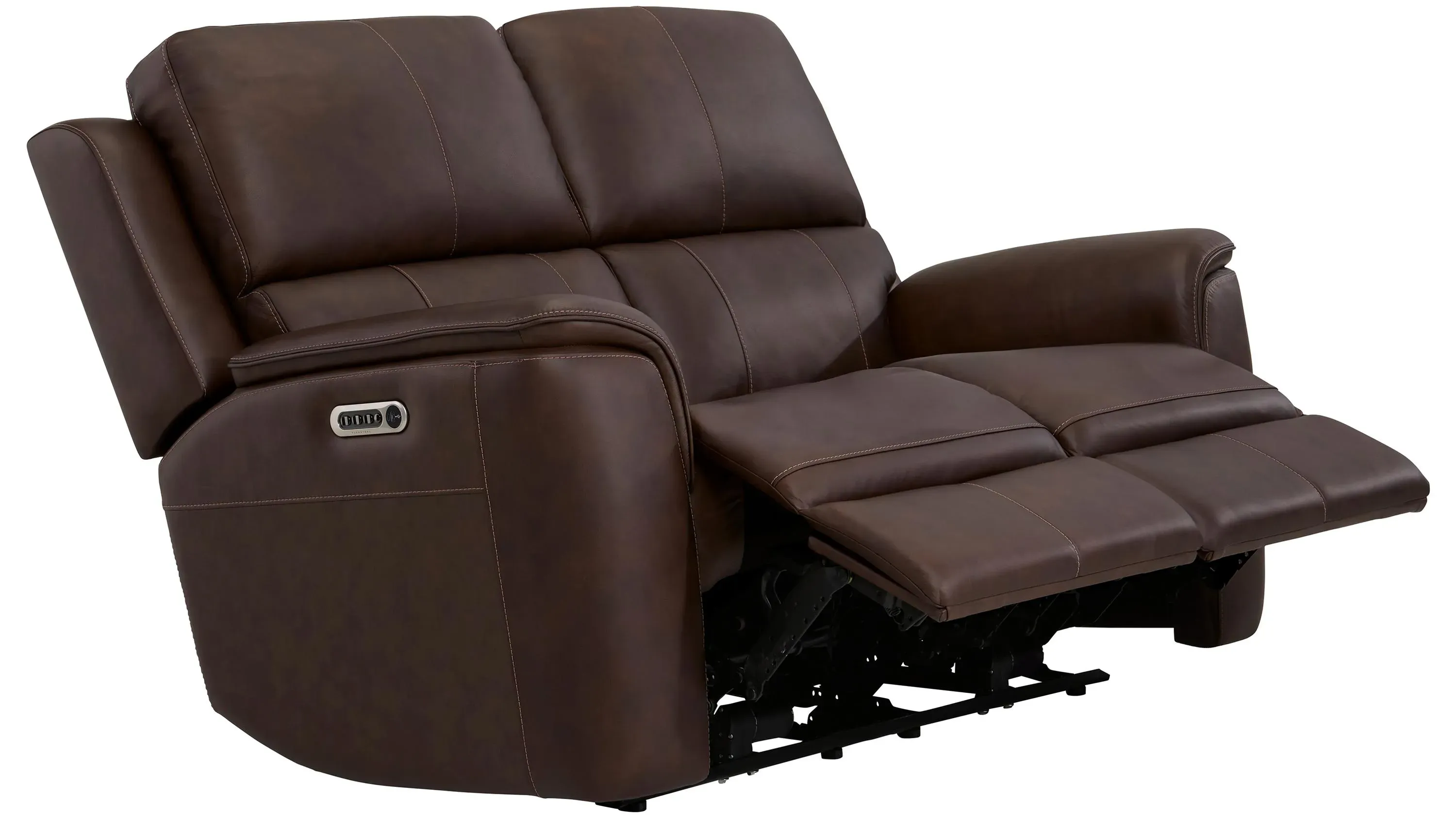 Henrick Triple Power Leather Loveseat | Raymour & Flanigan