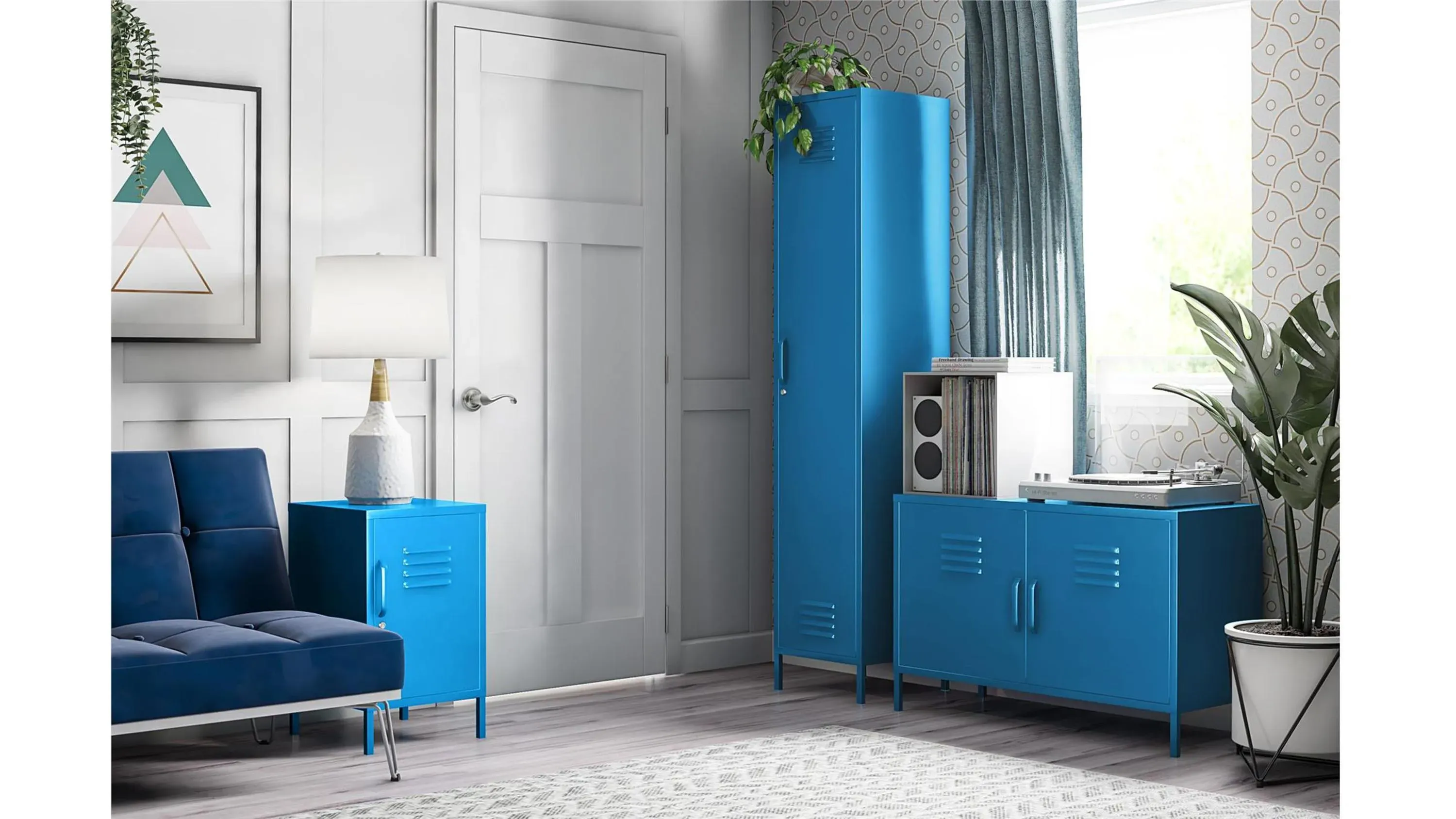Novogratz Cache Two Door Metal Locker Accent Cabinet | Raymour
