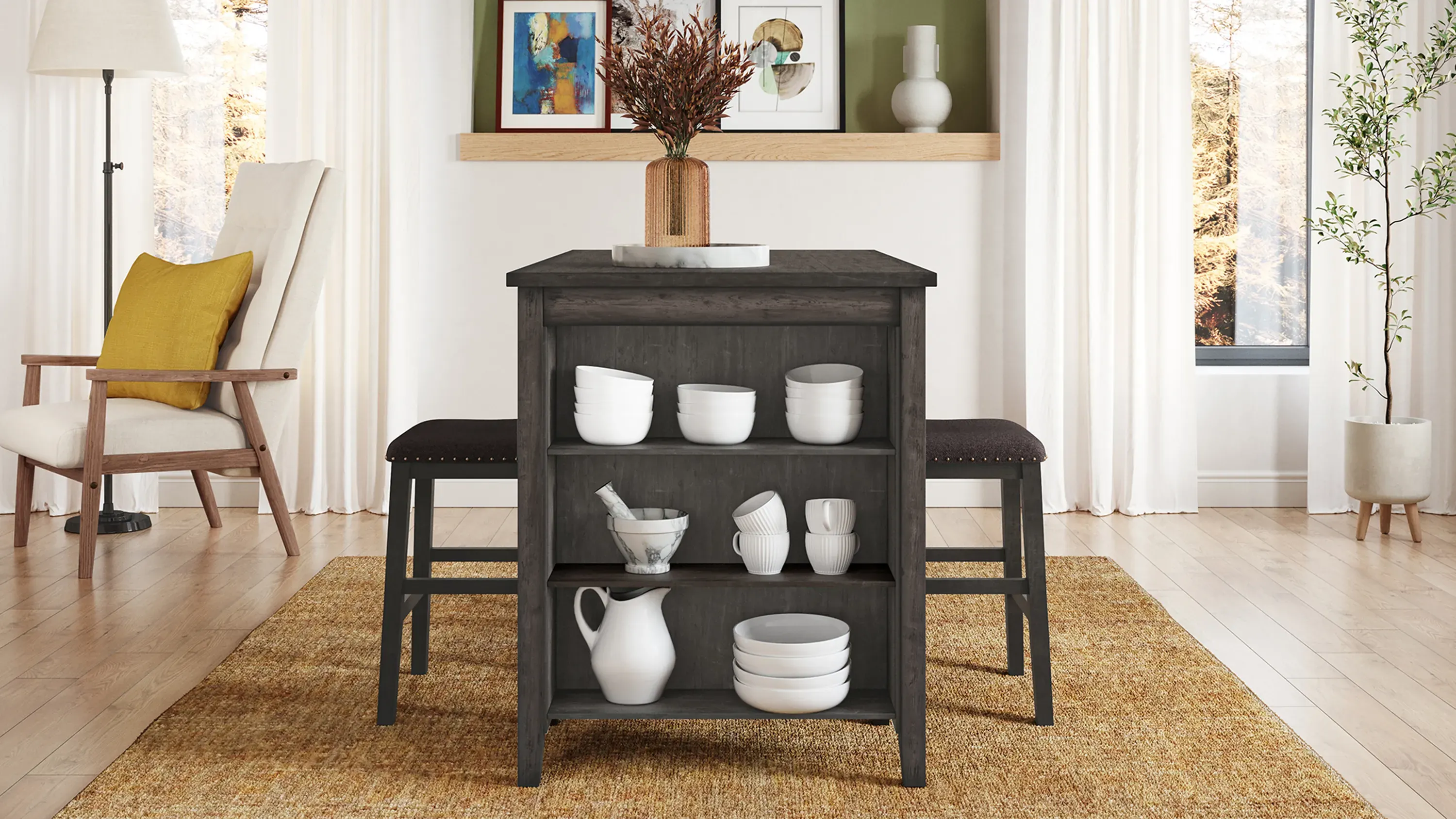 Nash 3 pc. Counter Height Dining Set