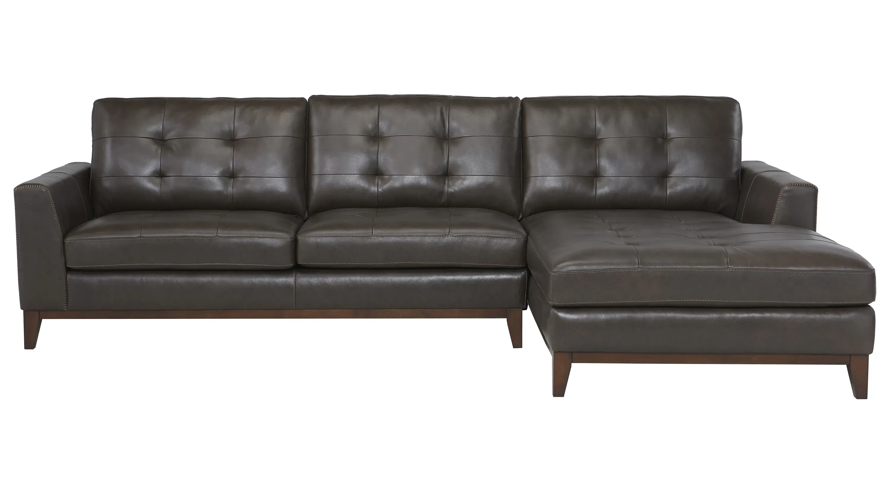FAITH ラメラーモード ×2 Wheaton Leather 2-pc. Sofa Chaise | Raymour & Flanigan