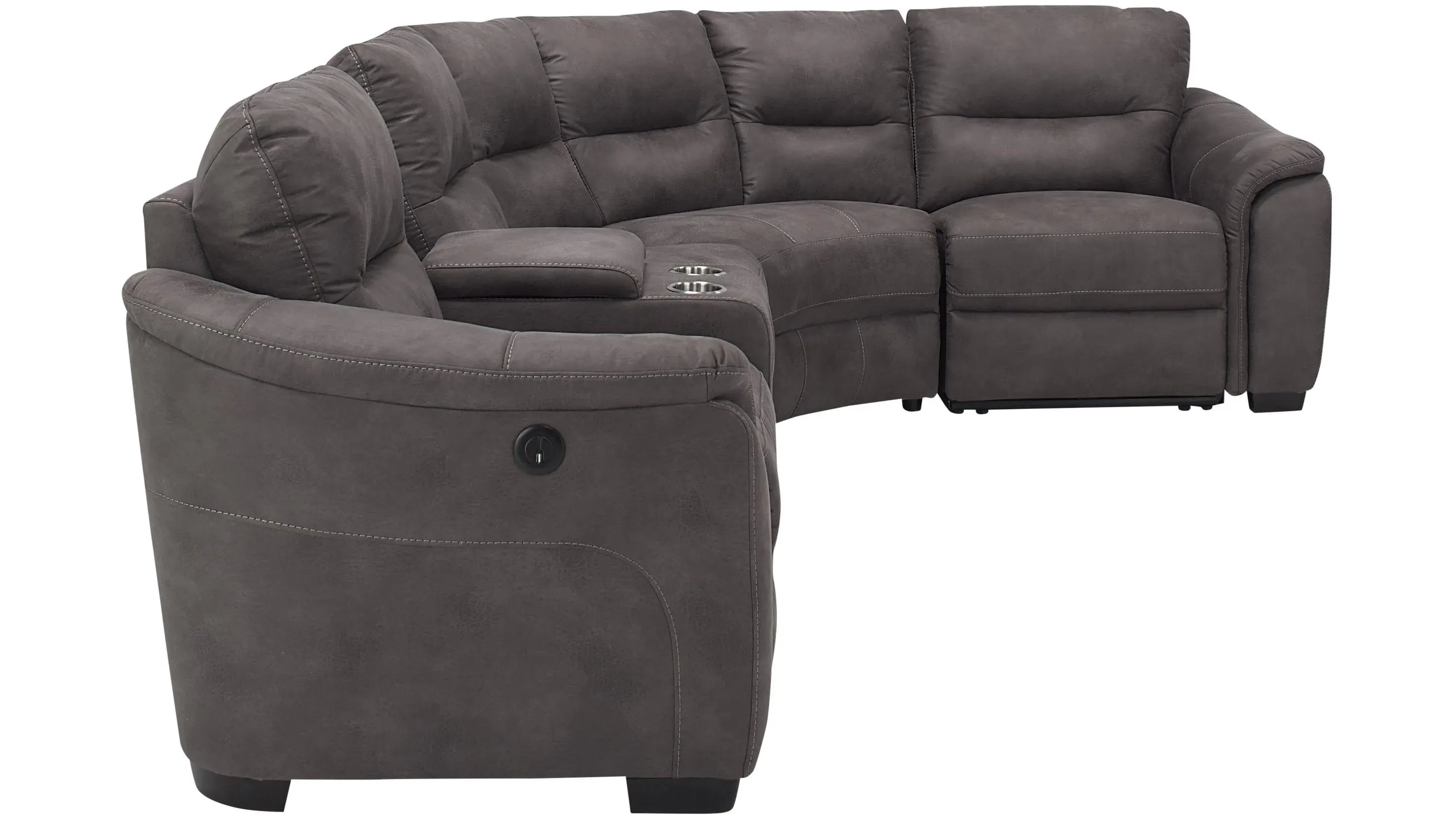Rockland Microfiber 5-pc. Power Sectional