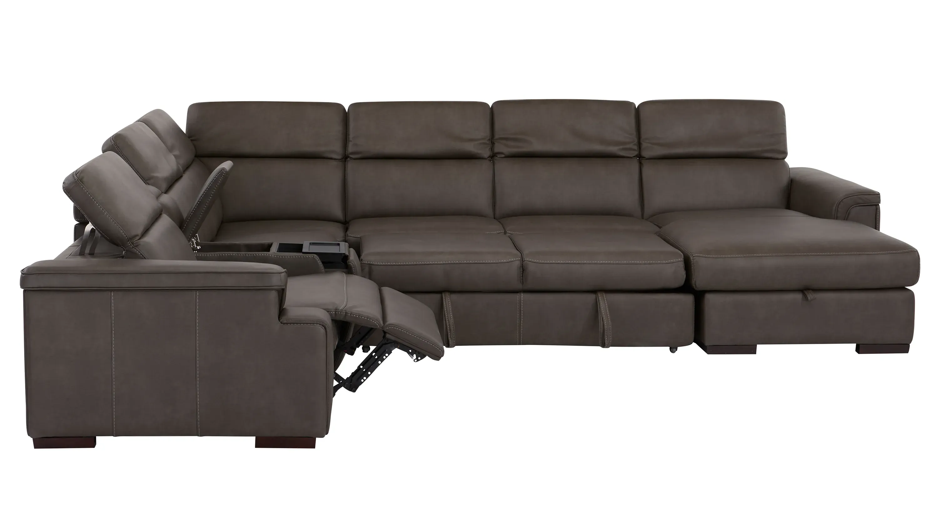 Orion 6-pc. Dual Power Media Sectional w/ Speaker Headrest