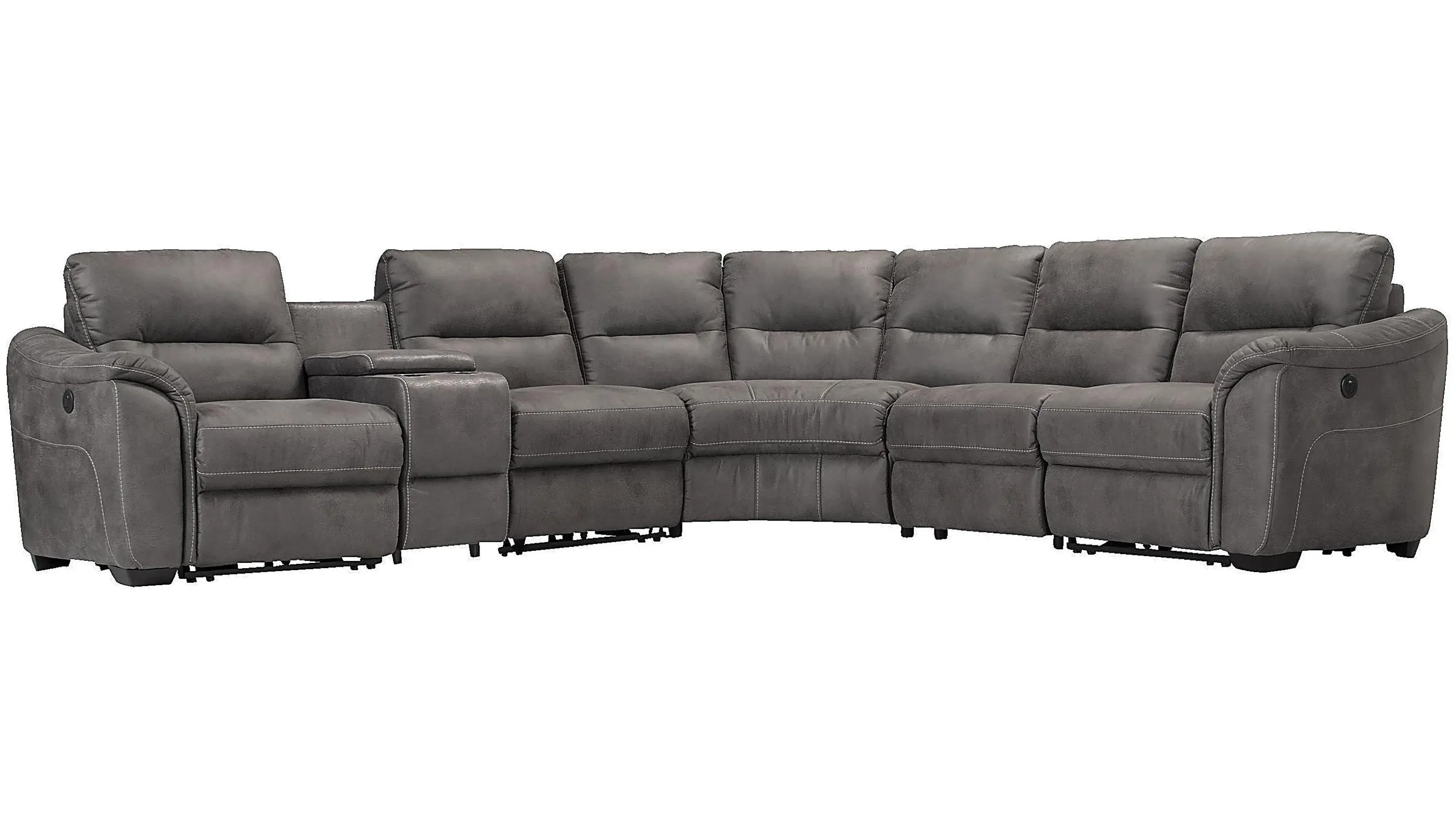 Rockland Microfiber 6-pc. Power Sectional | Raymour & Flanigan