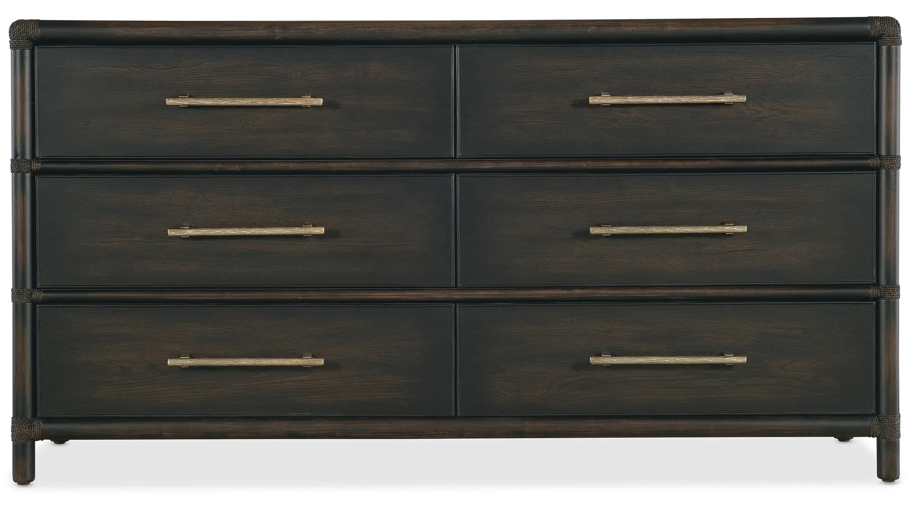 Hooker Furniture Retreat Pole Rattan Dresser- Black