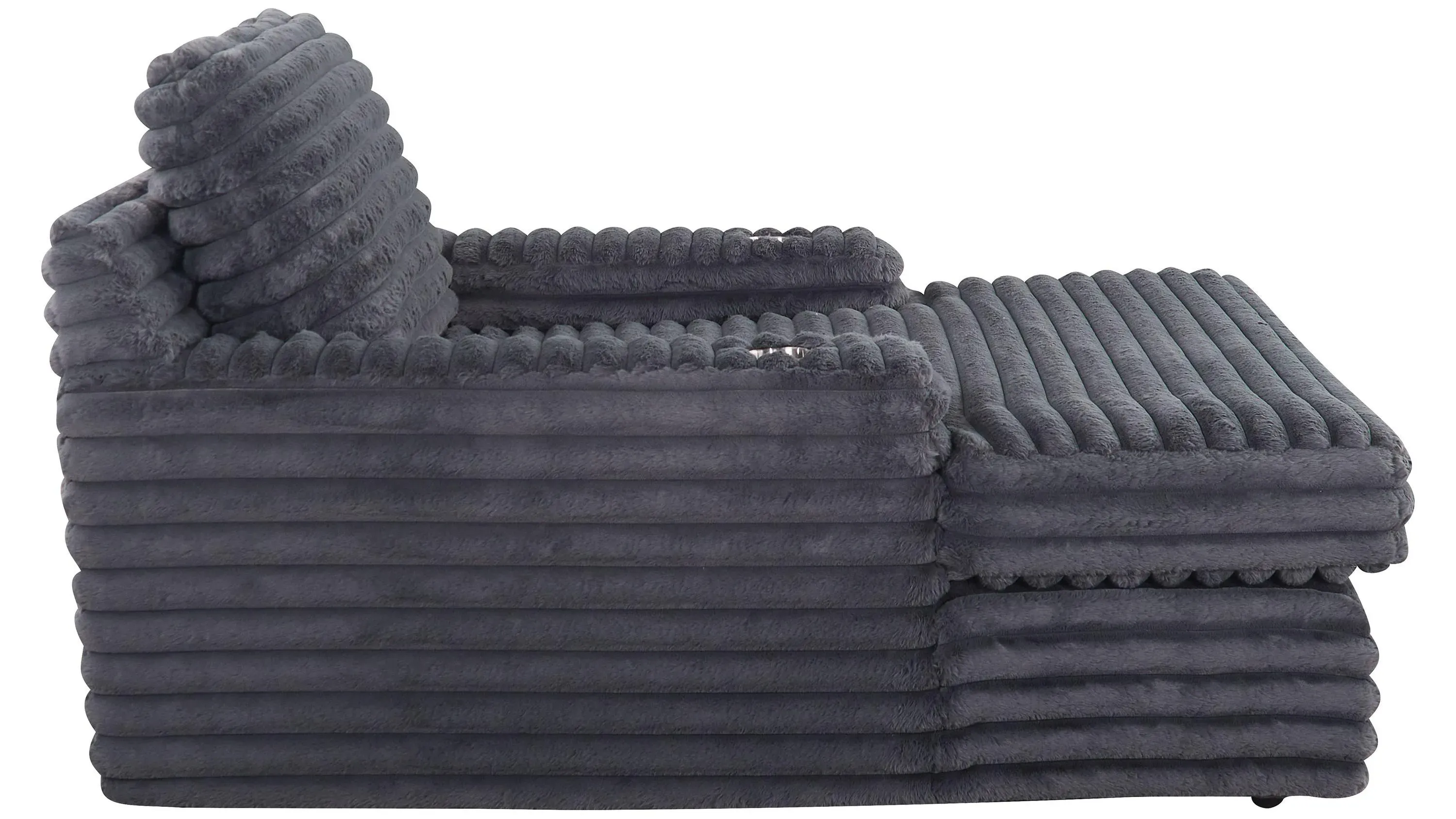 Woolly Small Chaise w/ Dual Cup Holders and USB Port