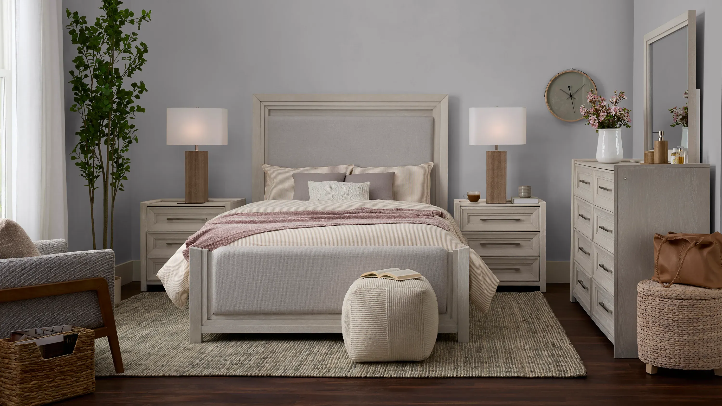 Florence 4-pc. Panel Bedroom Set w/ Tech Nightstand | Raymour