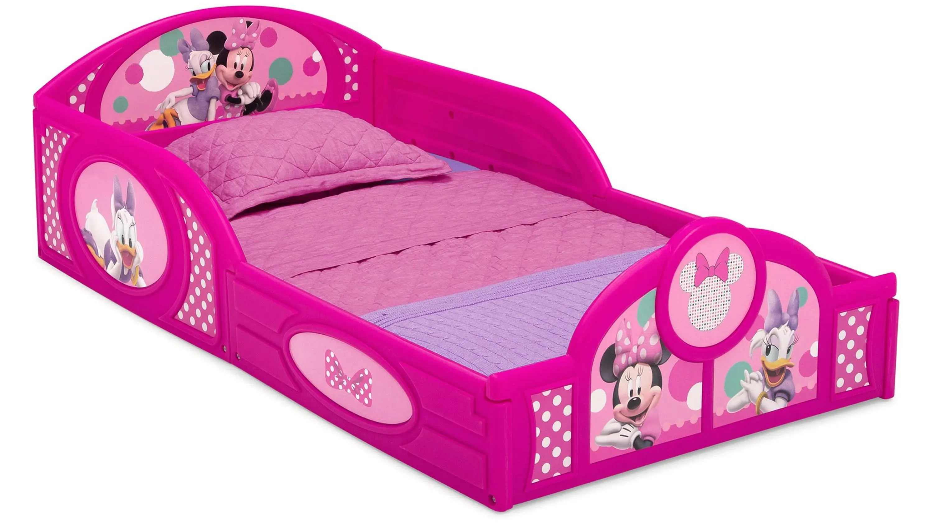 Disney Minnie Mouse Sleep and Play Toddler Bed with Attached