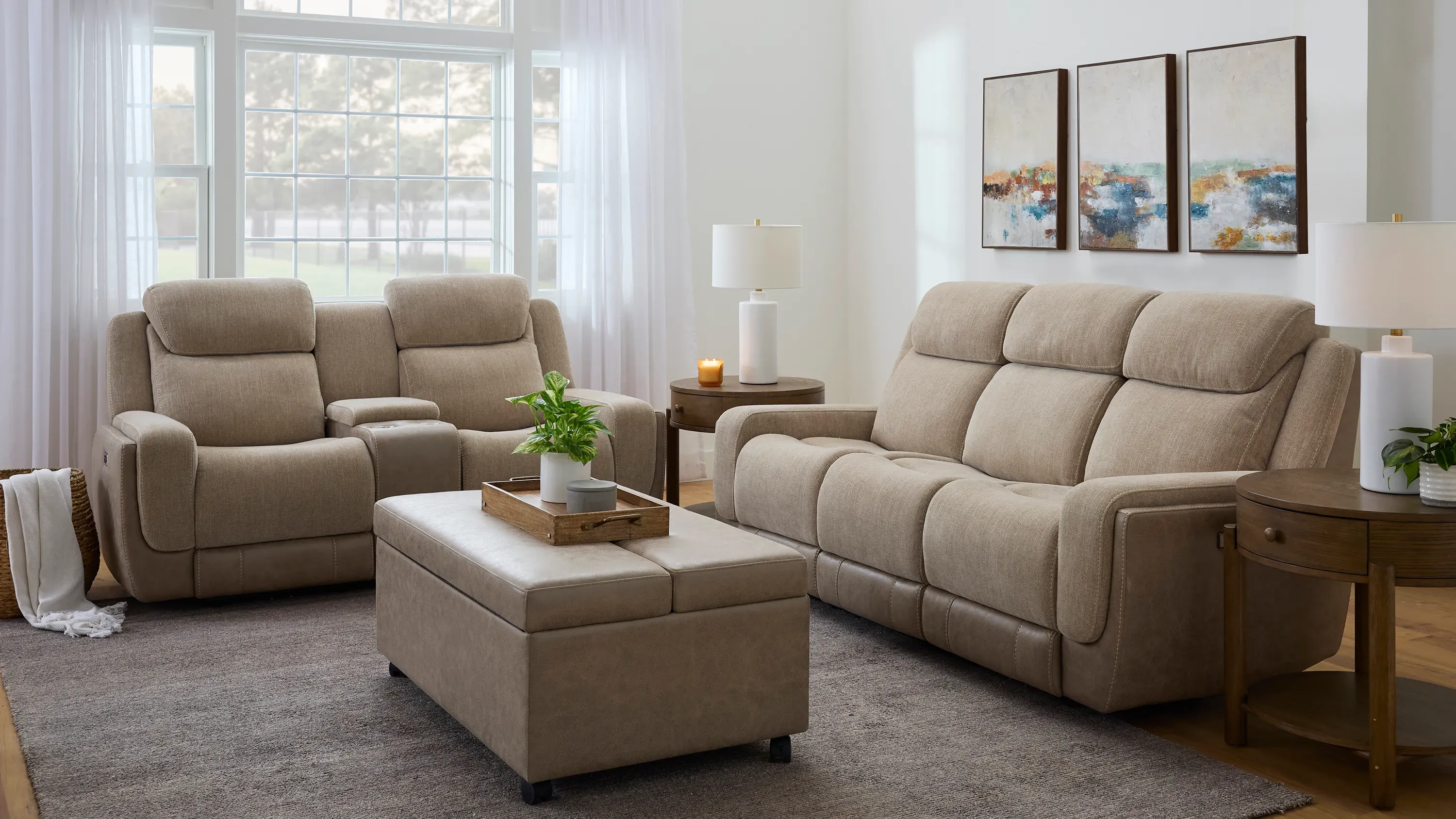 Novah Zero Gravity Power Sofa w/ Power Headrest and Drop Down