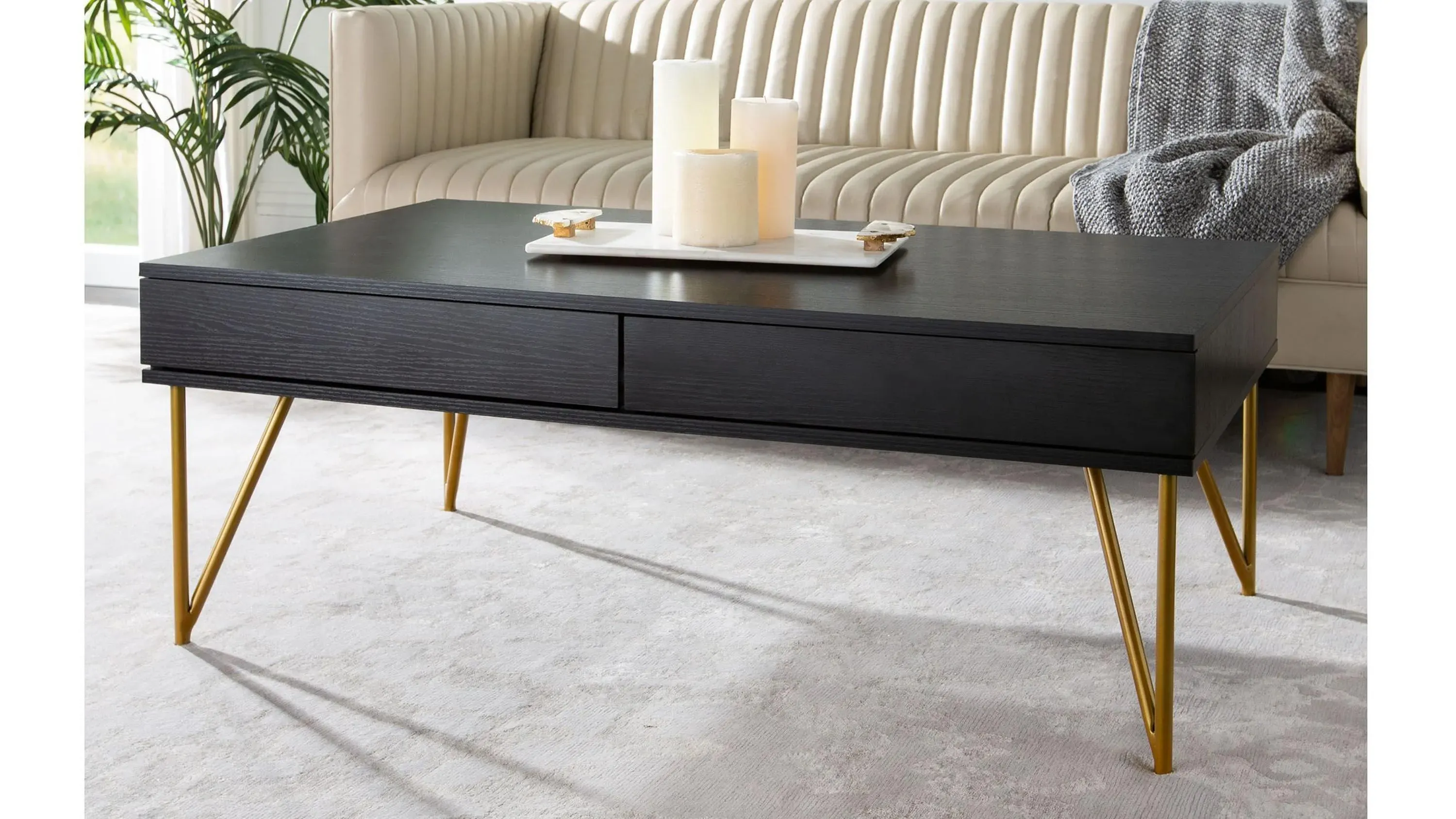 Rosalia Two Drawer Coffee Table | Raymour & Flanigan