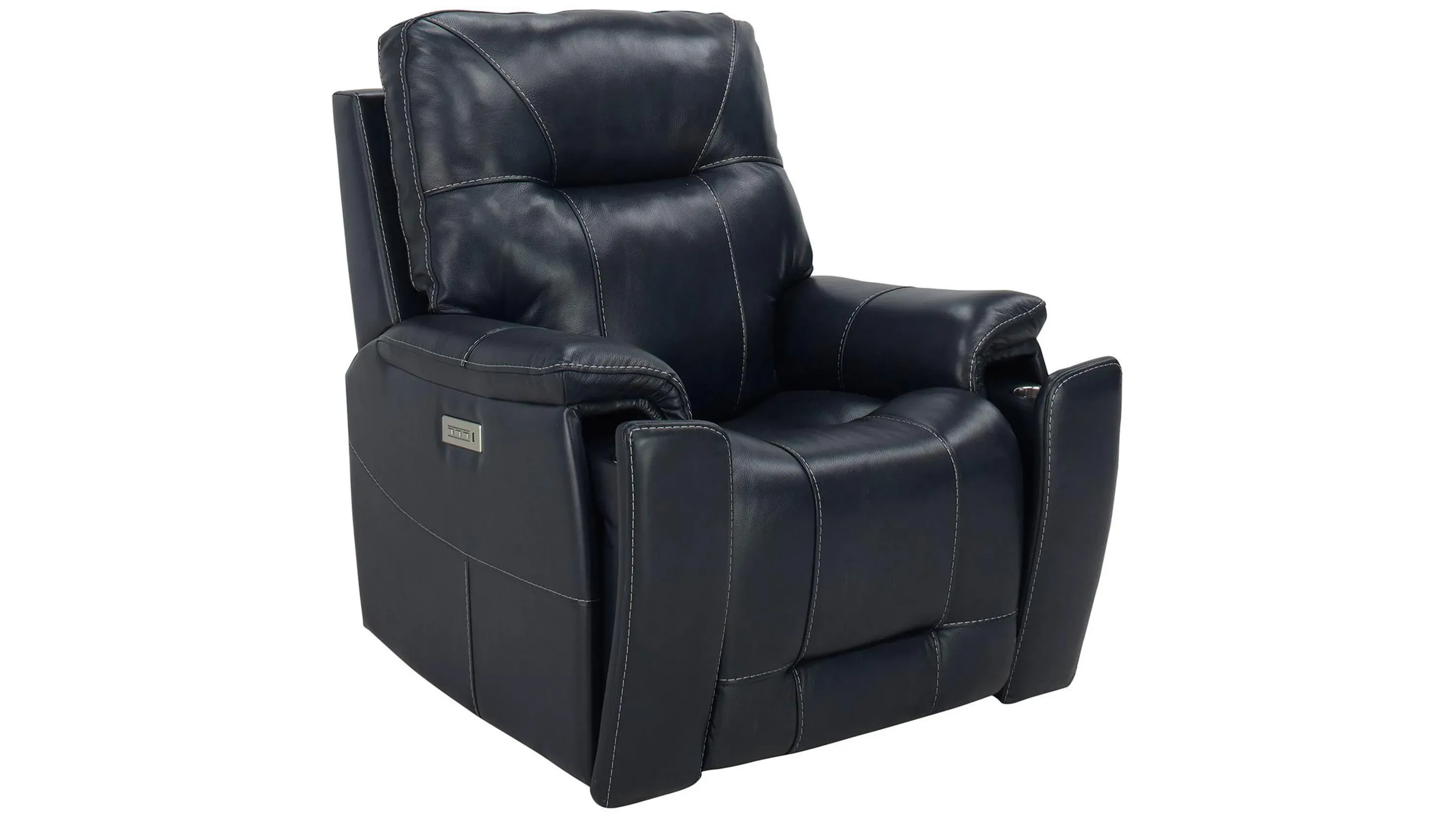 Barnett Leather Layflat Power Recliner w/ Power Headrest and