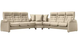 Stressless Sapphire 3-pc. Leather Reclining Sectional Sofa