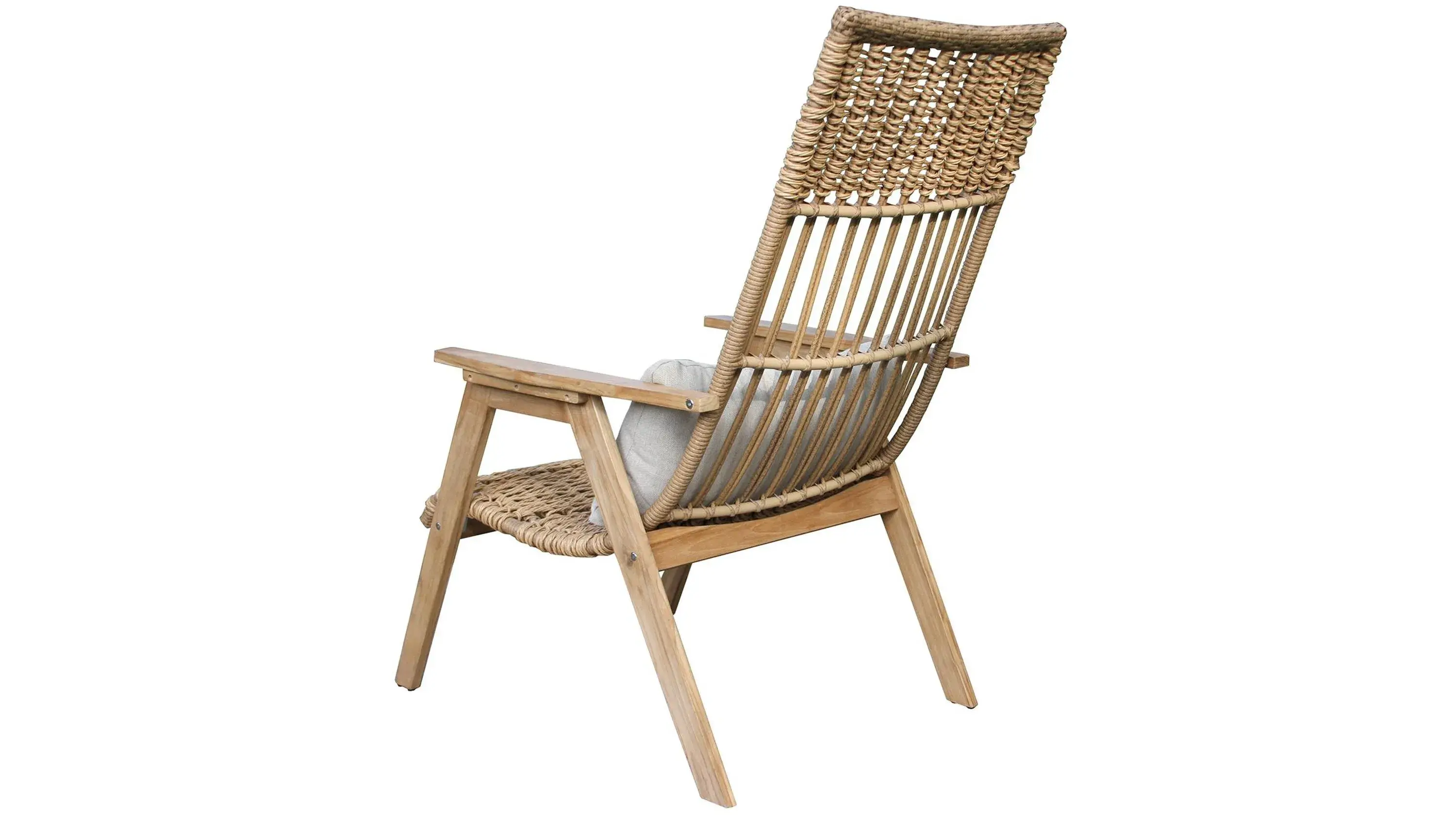 Bohemian Teak and Wicker Basket Lounger - Thumbnail 2