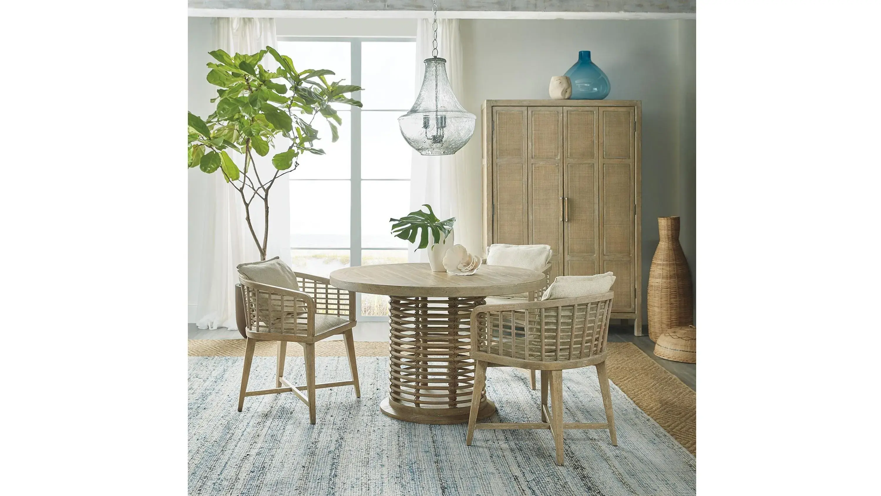 Surfrider 48in Round Rattan Dining Table - Thumbnail 3